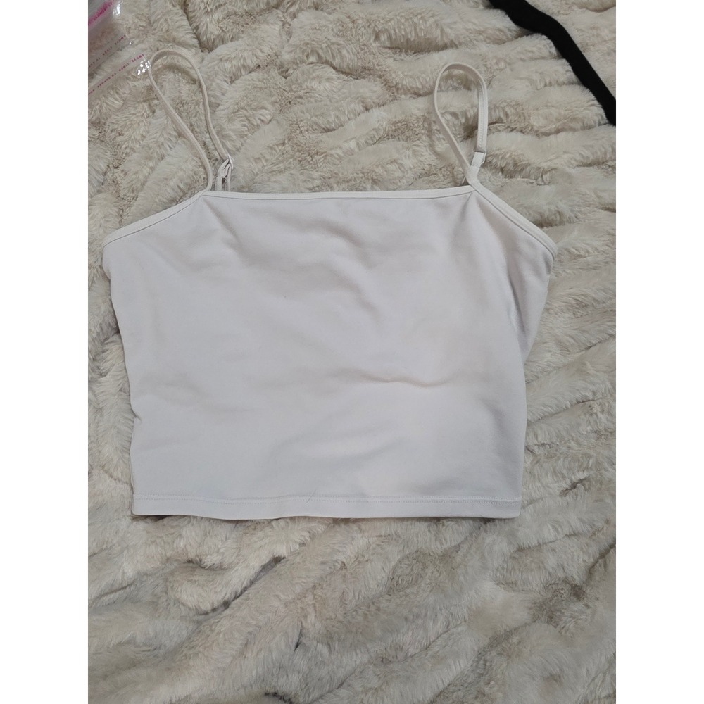 Alo Yoga Airlift Intrigue Bra Tank Top XS White Ivory Cropped Camisole W51066R